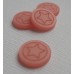 Cabochon flach Stern pastell korall-pink, 12mm